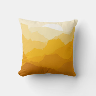Yellow and orange mountain sunrise cushion