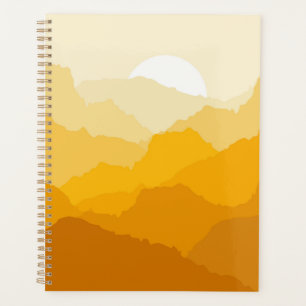Yellow and orange mountain sunrise planner