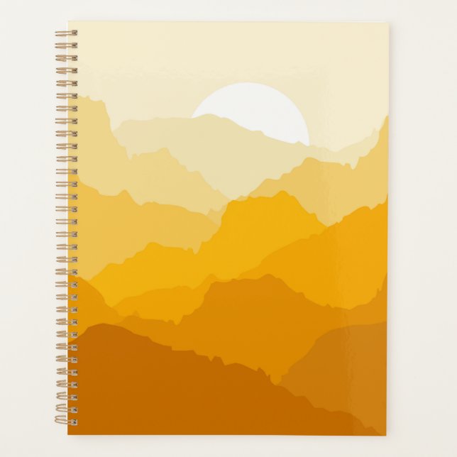 Yellow and orange mountain sunrise planner (Front)