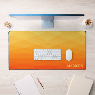 Yellow And Orange Polygonal Desk Mat