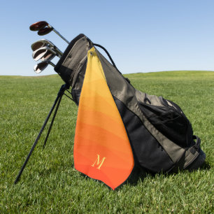Yellow And Orange Polygonal  Golf Towel