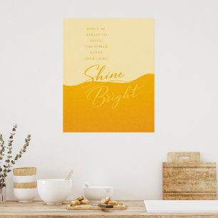 Yellow and Orange Quote Poster – Minimalist Wall