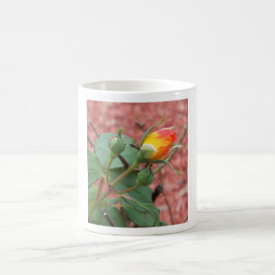 yellow and orange rose bud coffee mug