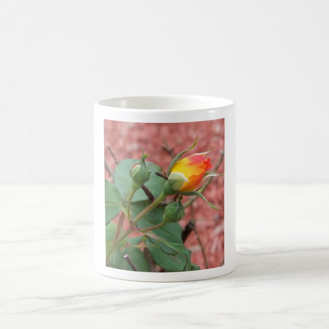 yellow and orange rose bud coffee mug (Center)