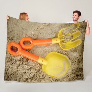 Yellow and Orange Sand Toys Fleece Blanket