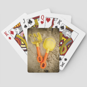 Yellow and Orange Sand Toys Playing Cards