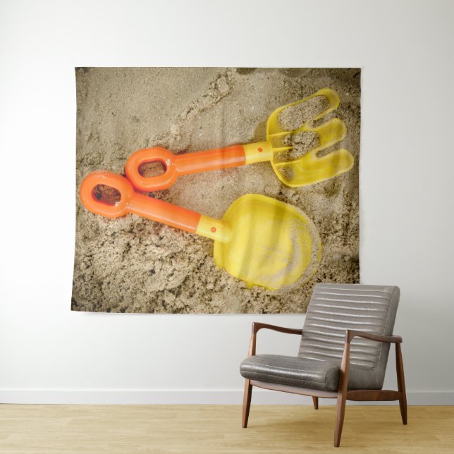 Yellow and Orange Sand Toys Tapestry (In Situ (Horizontal))