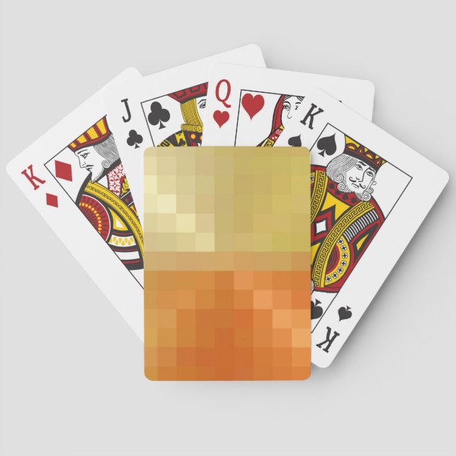 Yellow and Orange Square Seamless Pattern Playing Cards (Back)