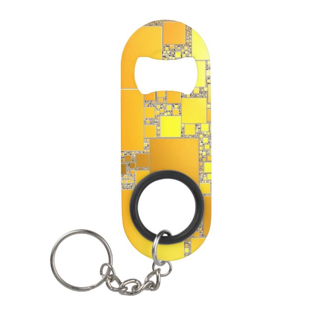 Yellow and Orange Squared Bottle Opener (Front)