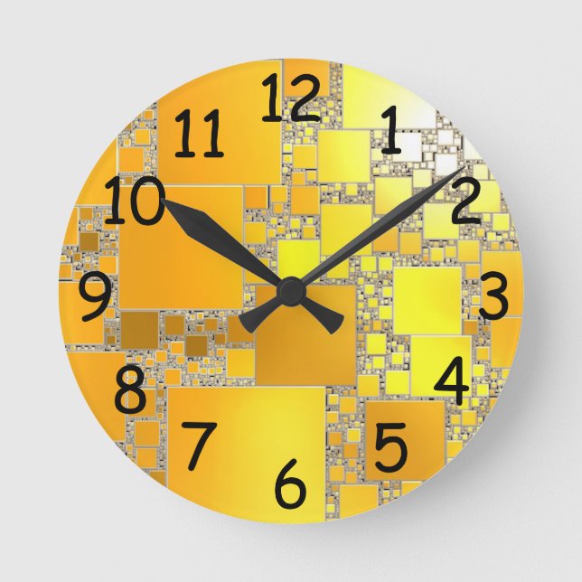 Yellow and Orange Squared Clock (Front)