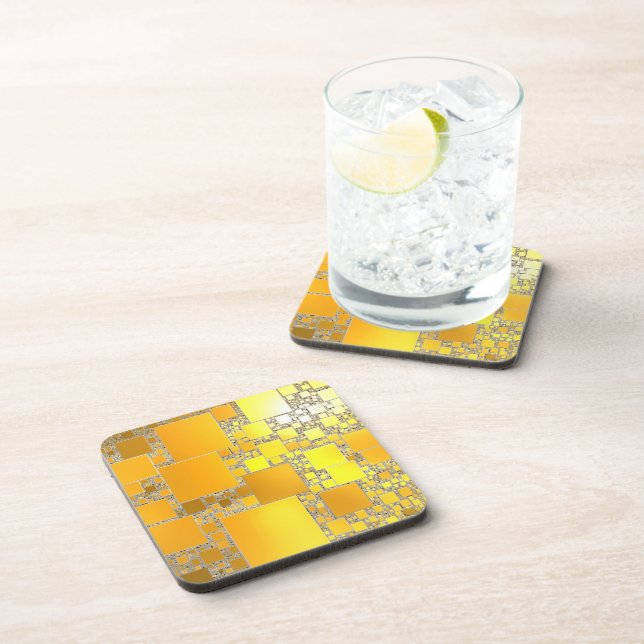 Yellow and Orange Squared Coasters (Right Side)