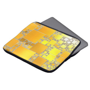 Yellow and Orange Squared Electronics Bag