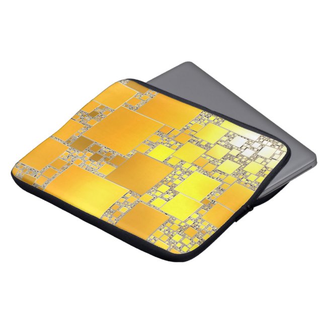 Yellow and Orange Squared Electronics Bag (Front Top)