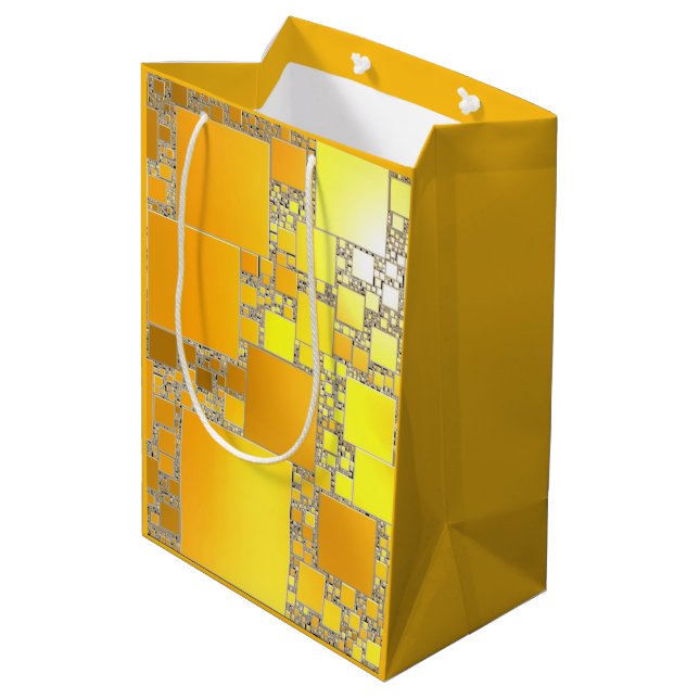 Yellow and Orange Squared Gift Bag (Back Angled)