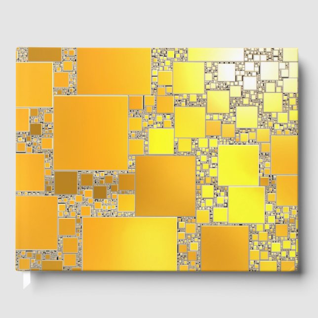 Yellow and Orange Squared Guest Book  (Front)