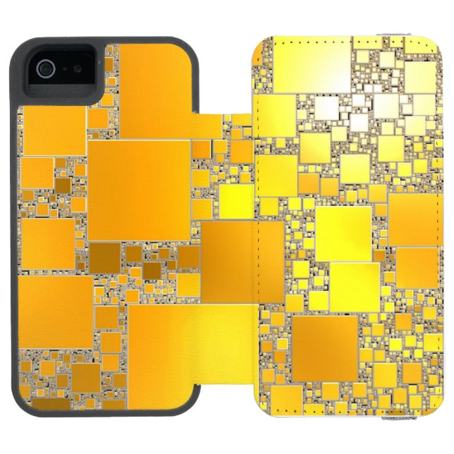 Yellow and Orange Squared  Incipio iPhone Wallet Case (Folio Open)