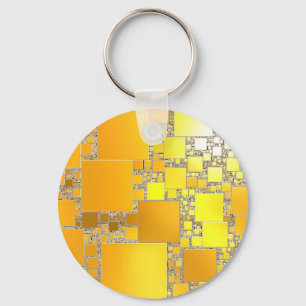Yellow and Orange Squared Key Ring