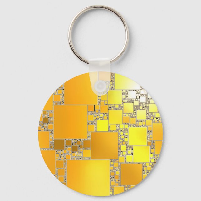 Yellow and Orange Squared Key Ring (Front)