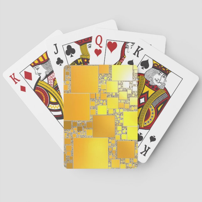 Yellow and Orange Squared Playing Cards (Back)