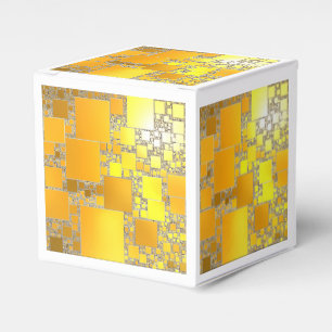 Yellow and Orange Squared Square Gift Box