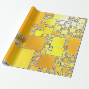 Yellow and Orange Squared Wrapping Paper
