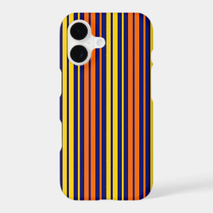 Yellow and Orange Vertical Stripes Navy Blue 