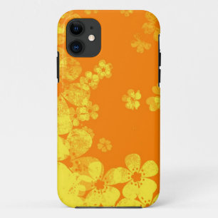 Yellow and orange vintage flower pattern iPhone 11 case