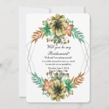 Yellow And Orange Watercolor Floral Bridesmaid