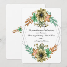 Yellow And Orange Watercolor Floral Maid Of Honour