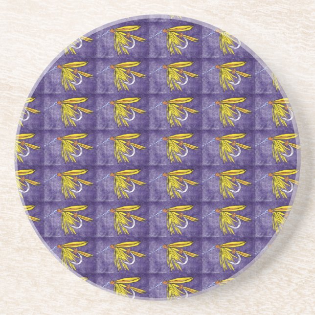 "Yellow and Orange" Wet Fly Pattern Fly Coaster (Front)