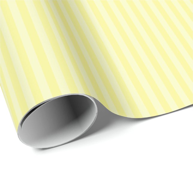 Yellow and Pale Yellow Stripes Wrapping Paper (Roll Corner)