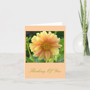 YELLOW AND PEACH-COLORED DAHLIA CARD