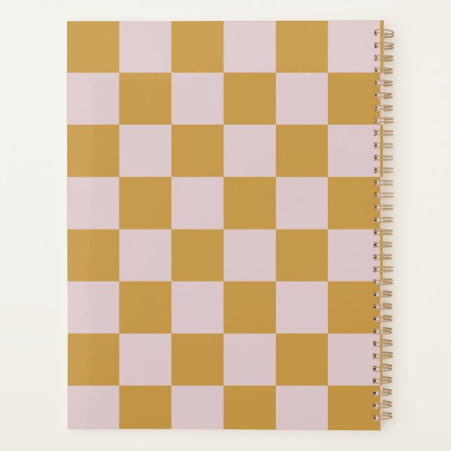 Yellow and Pink Checkered Planner (Back)