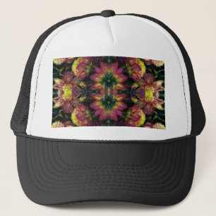 Yellow and Pink Dahlias Trucker Hat