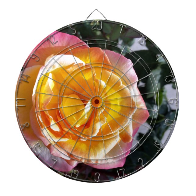 yellow and pink dartboard (Front)