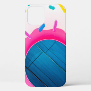 Yellow and pink doughnut floater iPhone 12 case