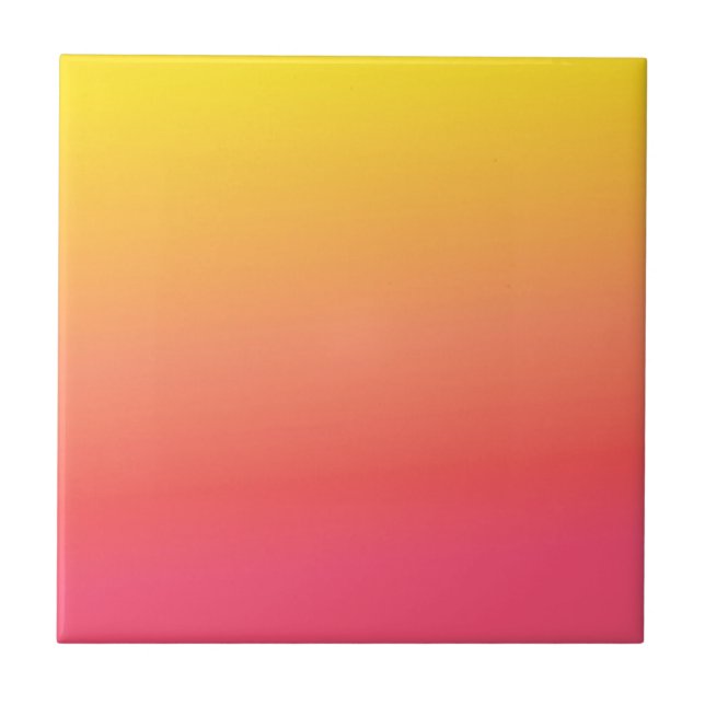 Yellow and Pink Gradient Ceramic Tile (Front)