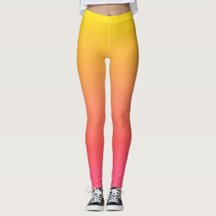 Yellow and Pink Gradient Leggings