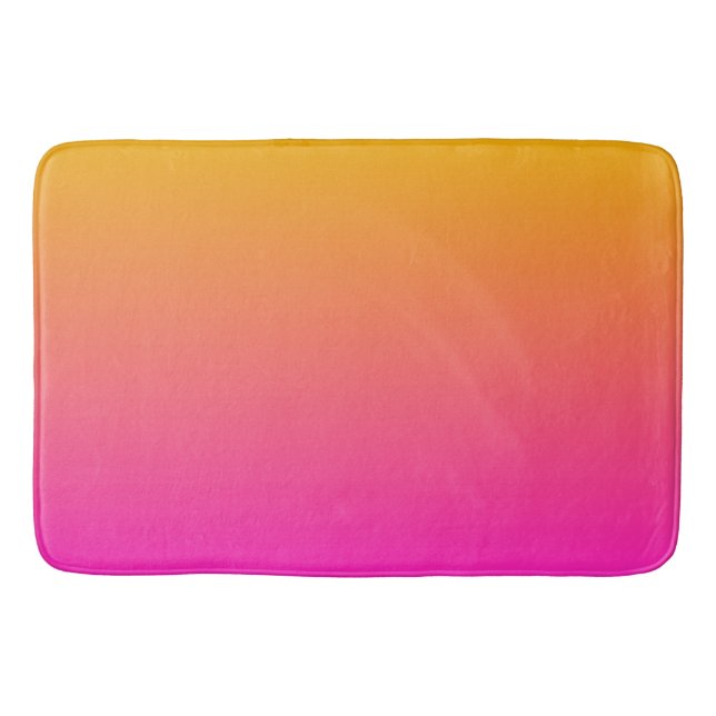 Yellow and pink gradient ombre bath mat (Front)