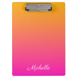 Yellow and pink gradient ombre clipboard
