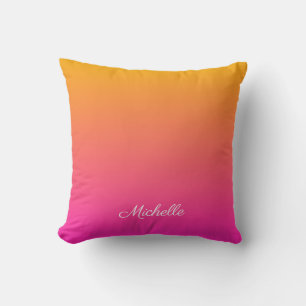 Yellow and pink gradient ombre cushion