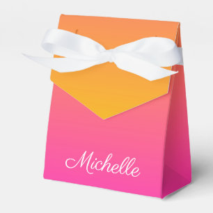 Yellow and pink gradient ombre favour box