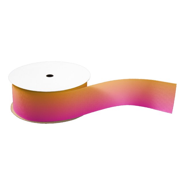 Yellow and pink gradient ombre grosgrain ribbon (Spool)