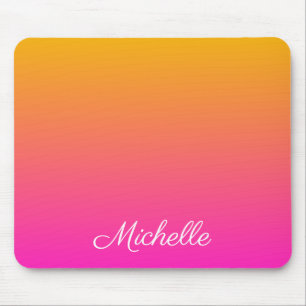 Yellow and pink gradient ombre mouse pad