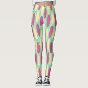 Yellow and Pink Ovals Leggings