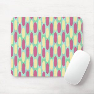 Yellow and Pink Ovals Mouse Pad