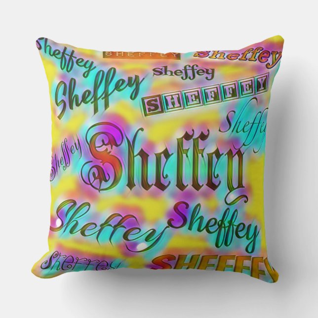 Yellow and Pink Sheffey Cushion (Front)