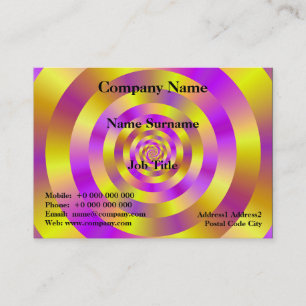 Yellow and Pink Spiral Rings Business Card