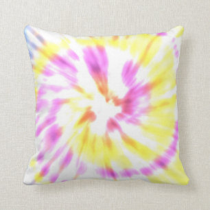 Yellow and Pink Tie Dye Cushion
