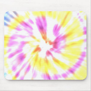 Yellow and Pink Tie Dye Mouse Pad